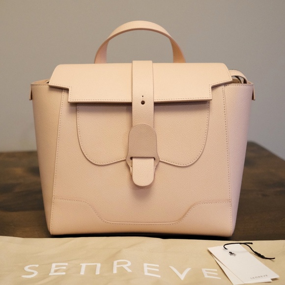 Senreve Handbags - Senreve Midi Maestra Pebbled Leather Handbag Purse Backpack Blush Pink Crossbody